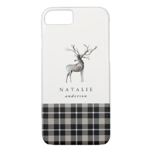 Stag reindeer plaid check winter Case-Mate iPhone case