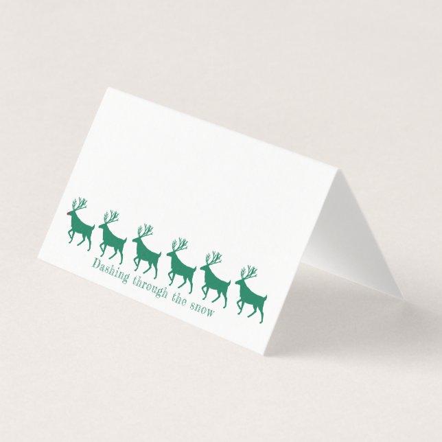 Stag Reindeer & Rudolph Guest Seating Place Card (Front)