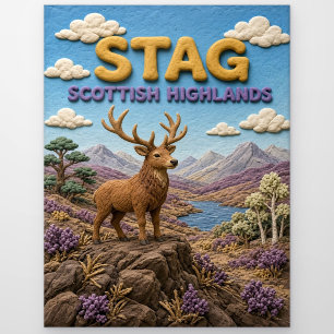 Stag Scottish Highlands Modern KlayKoo Postcard