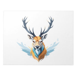 Stag Vector Art with Vibrant Colours Notepad