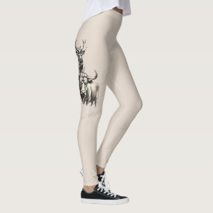 Stag Vixen and Bull Inkwork Leggings