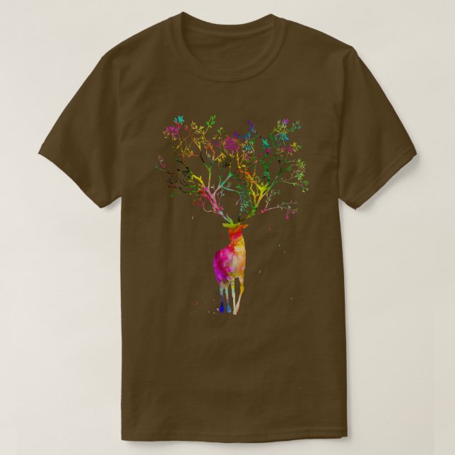 Stag with Tree Horns 2 T-Shirt (Design Front)