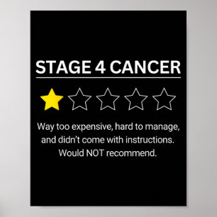 Stage 4 Cancer One Star Rating Funny Awareness Men Poster