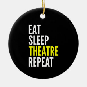 Stage Actor Gift T - Eat Sleep Actress Repeat Ceramic Tree Decoration