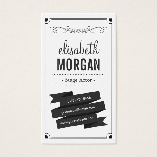 Stage Actor - Retro Black and White Business Card