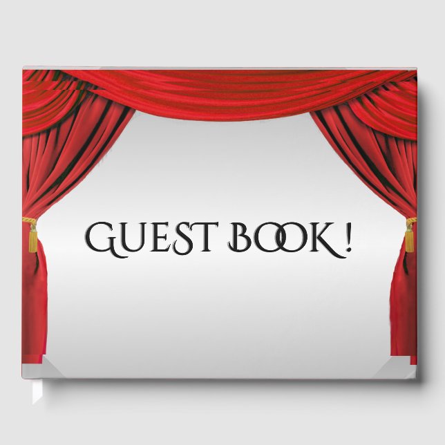 Stage Curtains Theatre Theme Guest Book (Front)