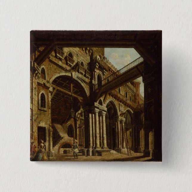 Stage Design for Act III of the Opera 15 Cm Square Badge (Front)