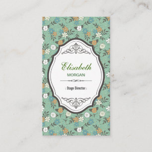Stage Director - Elegant Vintage Floral Business Card