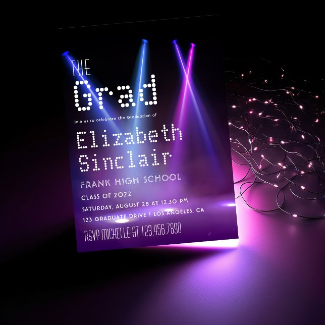 Stage Lights Graduation Party Invitation (Creator Uploaded)