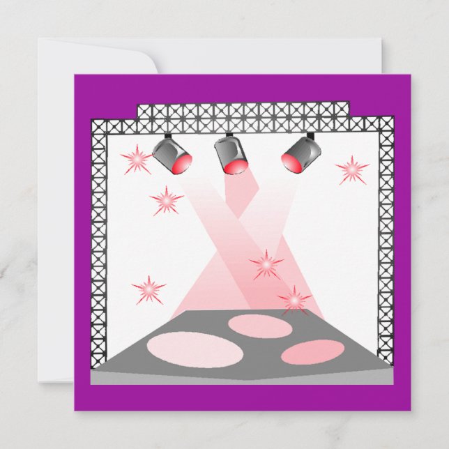 STAGE LIGHTS INVITATION KARAOKE TALENT SHOW PARTY (Front)