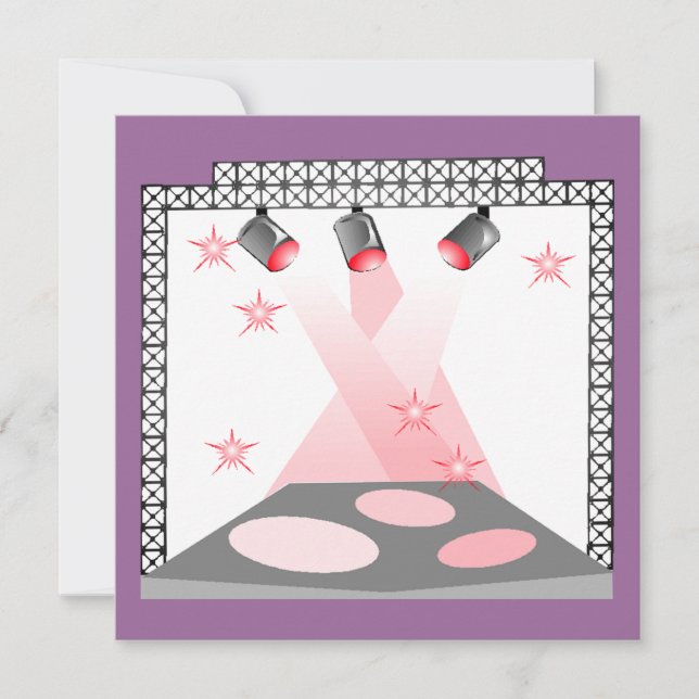 STAGE LIGHTS INVITATION KARAOKE TALENT SHOW PARTY (Front)