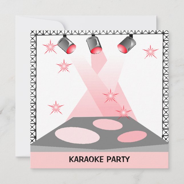 STAGE LIGHTS INVITATION KARAOKE TALENT SHOW PARTY (Front)