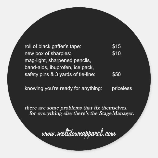 Stage Manager Stickers (Round) (Front)