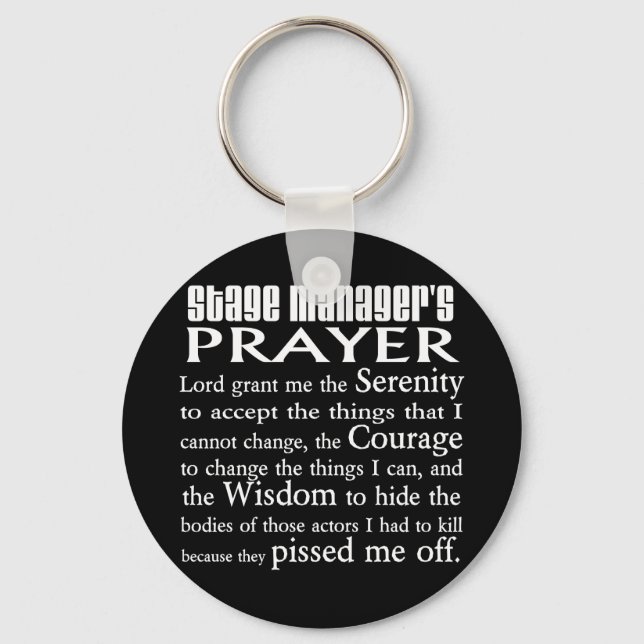 Stage Manager's Prayer Key Ring (Front)