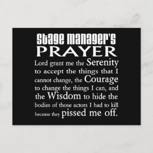 Stage Manager's Prayer Postcard