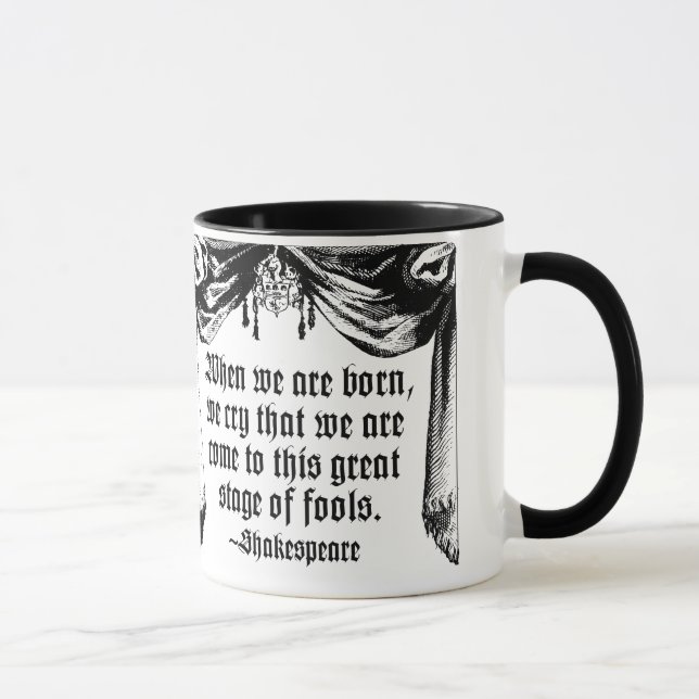 Stage of Fools Quote Mug, Shakespeare Mug (Right)