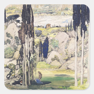 Stage set design for Act I of 'Daphnis and Square Sticker