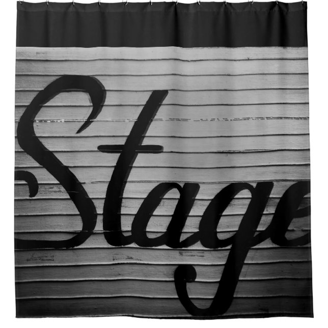 "Stage" Vintage Sign Shower Curtain (Front)