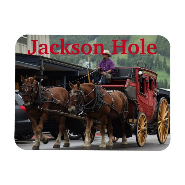 Stagecoach and Ski Area Jackson Hole Wyoming Magnet (Horizontal)