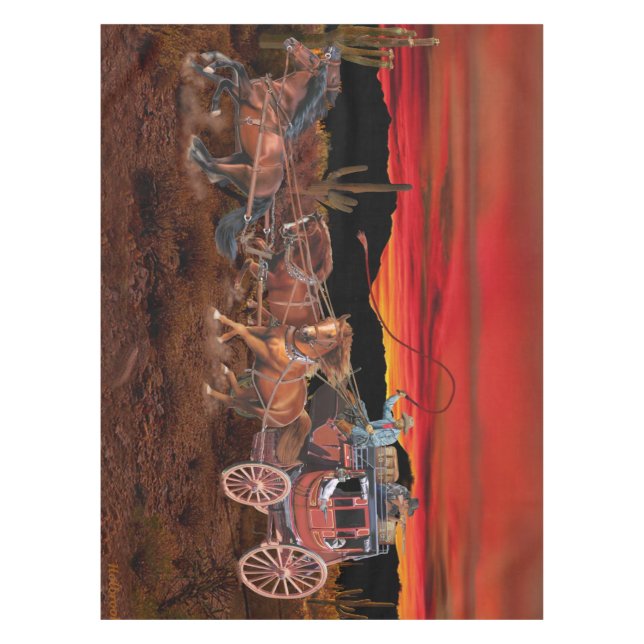 STAGECOACH COWBOYS TABLECLOTH (Front)