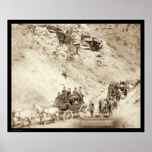 Stagecoaches Travelling Mountain Road SD 1889 Poster