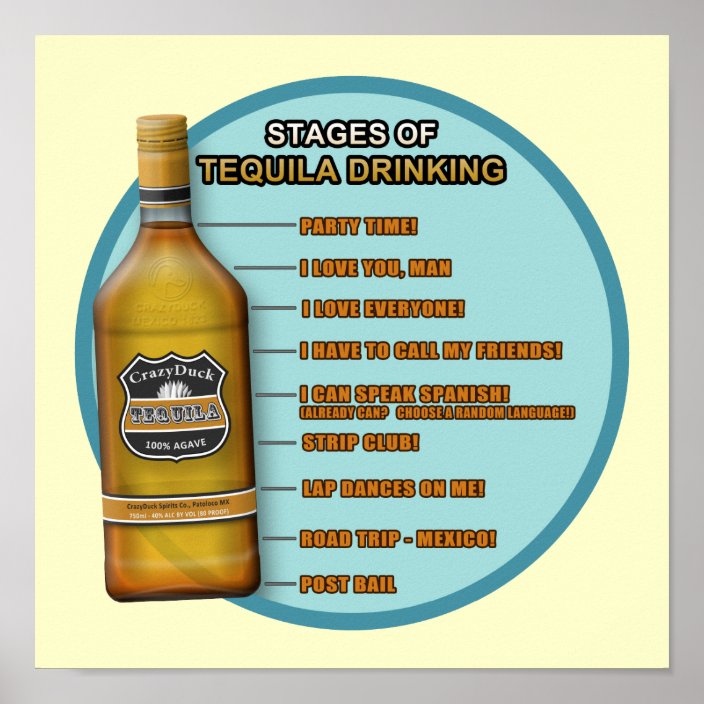 Stages of Tequila Poster Zazzle.co.uk