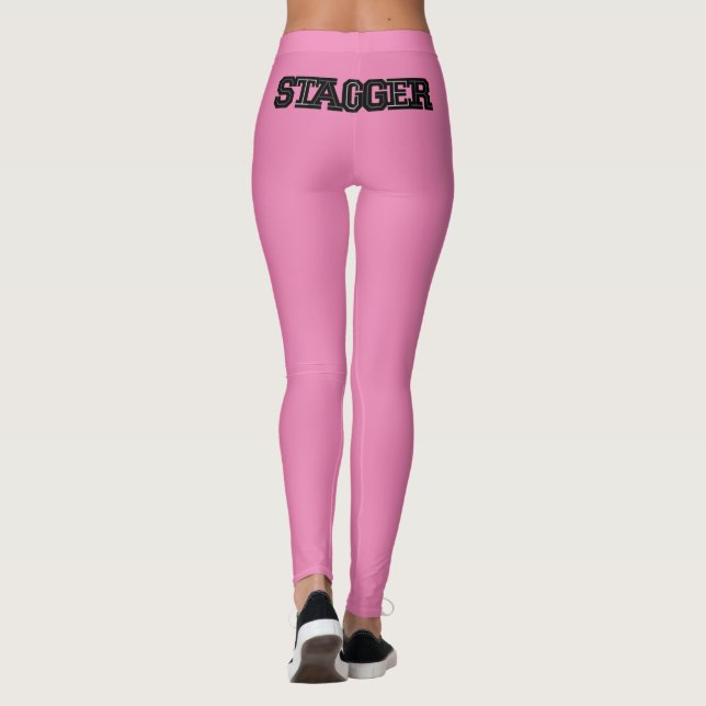 Stagger Women's Pink Leggings (Back)