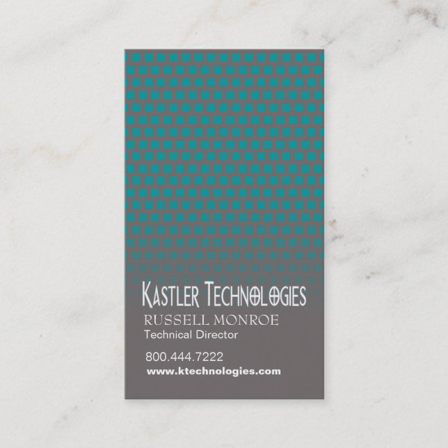 Staggered Squares Hi-Tech Technology Computer Business Card (Front)