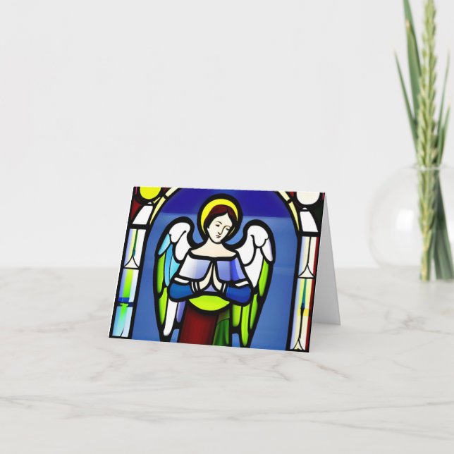 Stain glass angel Christmas card (Front)