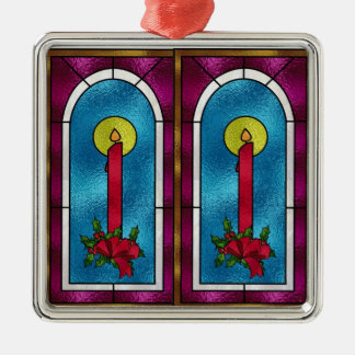 Stain Glass Candle design Christmas Tree Ornament