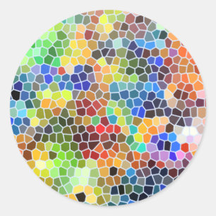 Stain glass classic round sticker