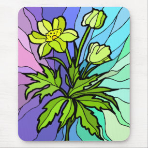 Stain Glass Daisy Mousepad