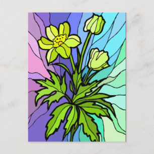 Stain Glass Daisy Post Card