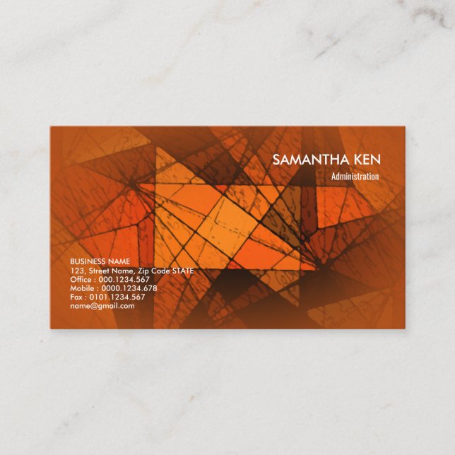 Stain Glass Elegant Brown Admin Business Card (Front)