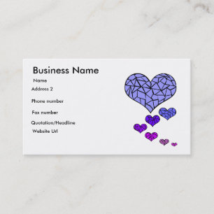 Stain Glass hearts business card