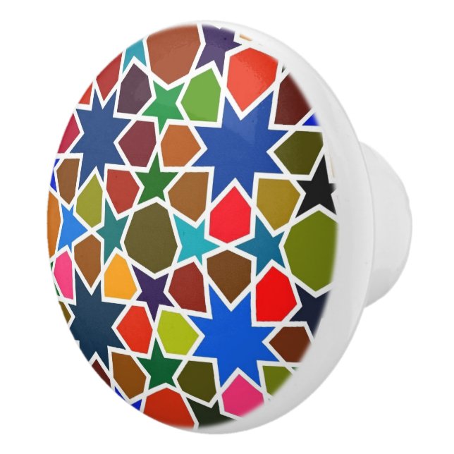 Stain Glass inspired Colourful Ceramic Knob (Right)