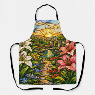 Stain Glass Lilies and Sunshine Apron