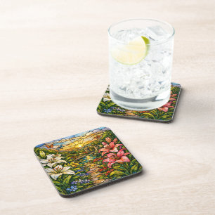 Stain Glass Lilies and Sunshine Coaster