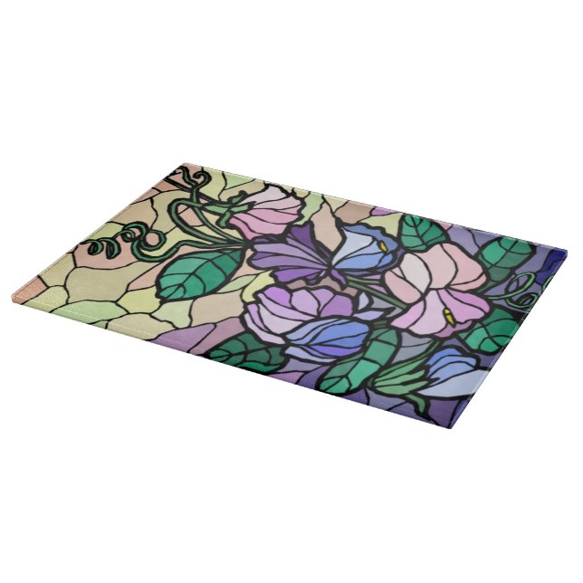 Stain Glass Lilly Of The Field Cutting Board (Corner)