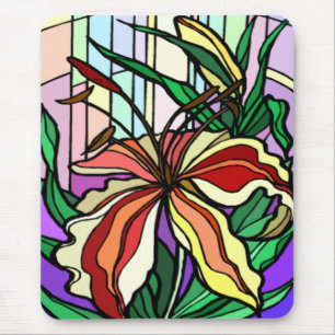 Stain Glass Lily Mousepad