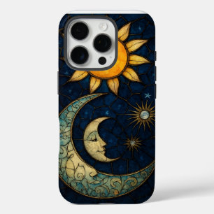 Stain Glass Mystical Tarot Design Sun Moon Stars iPhone 16 Pro Case