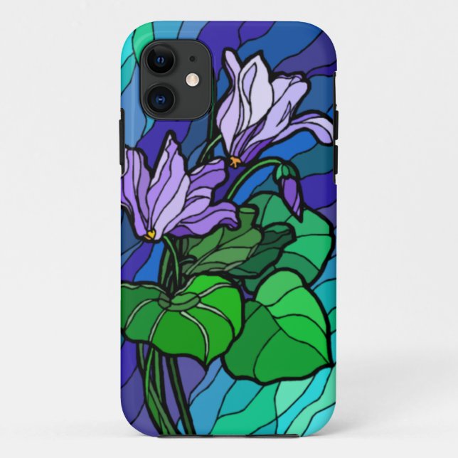 Stain Glass Purple Flower iPhone 5 Case (Back)