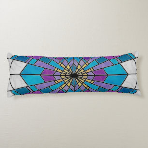 Stain Glass Ray Blue and Purple Body Cushion