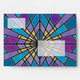 Stain Glass Ray Blue and Purple Envelope