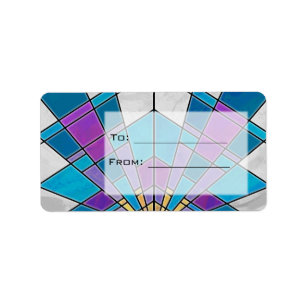 Stain Glass Ray Blue and Purple Label
