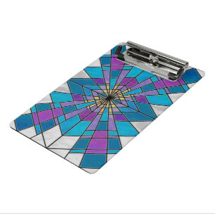 Stain Glass Ray Blue and Purple Mini Clipboard