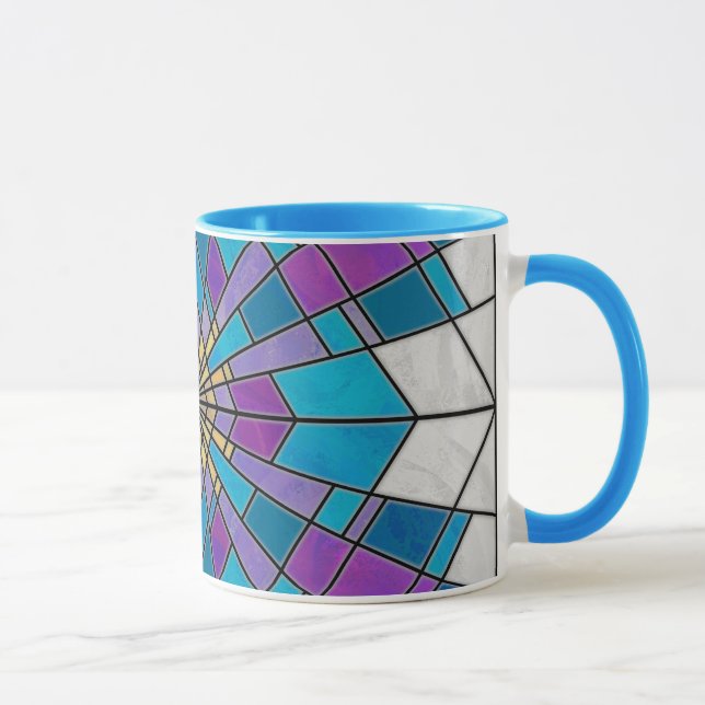 Stain Glass Ray Blue and Purple Mug (Right)
