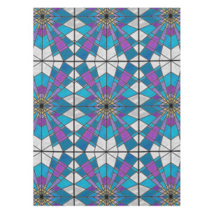 Stain Glass Ray Blue and Purple Tablecloth