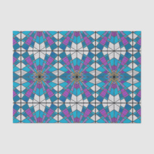 Stain Glass Ray Blue and Purple Tissue Paper