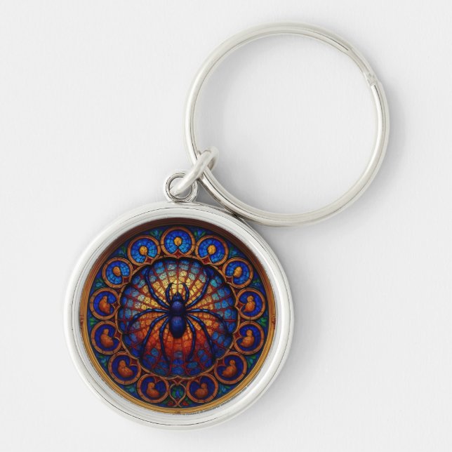 Stain Glass Spider Keychain (Front)